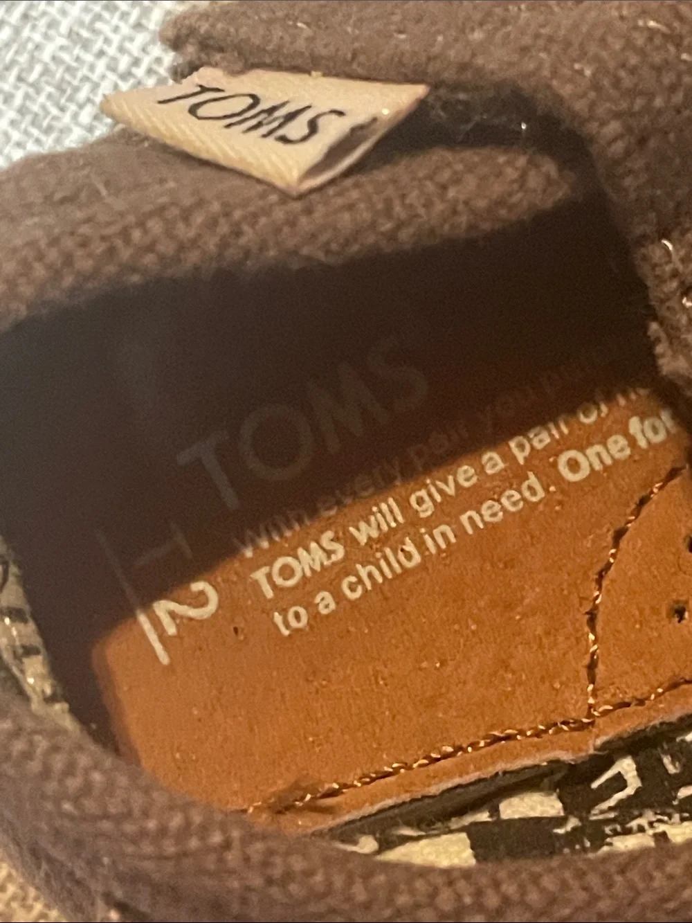 TOMS Classic Ash Canvas Crib Shoes Baby Infant Gray Slip-On Size 2T